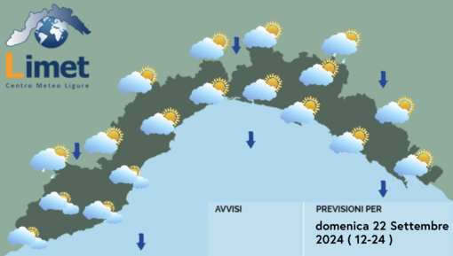 Meteo, nuvolosità in aumento con possibili piovaschi in serata sul ponente