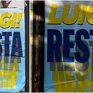 &quot;Luigi resta!&quot;: a Pietra spuntano i manifesti pro De Vincenzi per le elezioni 2024 (FOTO)