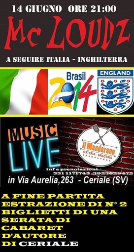 A Ceriale stasera Mondiale e musica