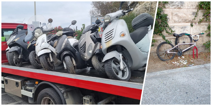 Finale, rimossi oltre una decina di mezzi tra scooter e bici in stato di abbandono