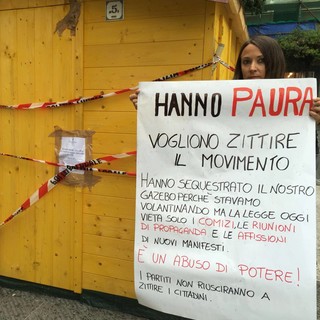 Sequestro del gazebo del M5S in piazza Sisto a Savona: &quot;Hanno paura di noi, eravamo in regola&quot;