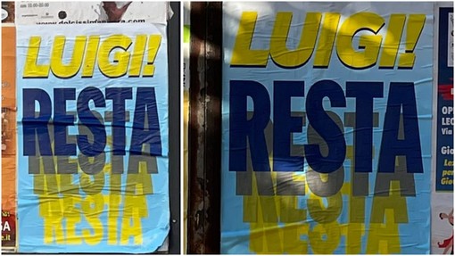 &quot;Luigi resta!&quot;: a Pietra spuntano i manifesti pro De Vincenzi per le elezioni 2024 (FOTO)