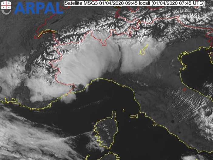 Notte con temperature tipicamente invernali. Cielo sereno sul centro Levante. Addensamenti nuvolosi su Ponente