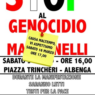 Albenga, rimandata per maltempo la manifestazione &quot;Stop al genocidio e ai manganelli&quot;