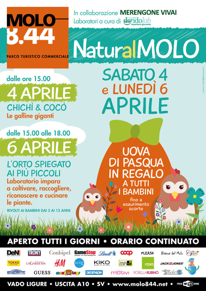 La Pasqua di Molo 8.44: sabato 4 aprile e lunedì 6 aprile due appuntamenti per i più piccoli