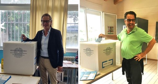 Albenga, i due candidati sindaci Podio e Tomatis hanno votato