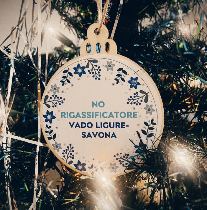 Gli alberi di Natale per dire no al rigassificatore: decorazioni e addobbi con slogan contro il progetto