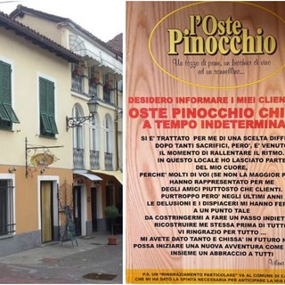 Chiusura Oste Pinocchio, l'amministrazione comunale di Carcare contro i &quot;leoni da tastiera&quot;: &quot;Non perdono occasione di attaccarci senza essere informati&quot;