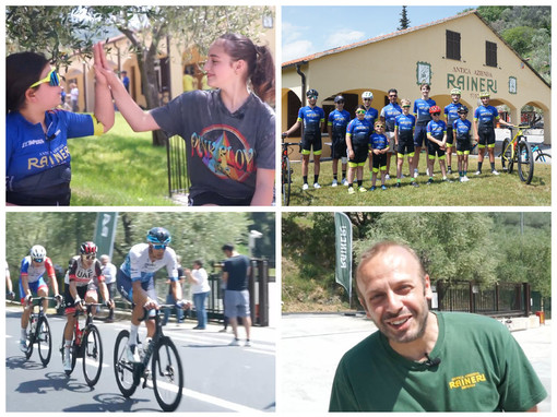 Per i ragazzi dell’U.c. Imperia Olio Raineri tanto entusiasmo al passaggio della carovana rosa. Giacomo Rinaldi: “Un territorio vive con i giovani e lo sport” (foto e video)