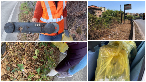 Finale, una giornata ecologica per i Garosci di Pia che ripuliscono la Sp 490