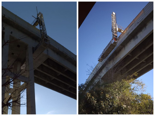 Celle, dopo l’intervento sul viadotto Lavadore, carroponte di Autostrade al lavoro sul viadotto Costa