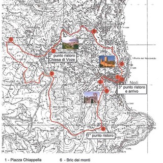 La cartina con il percorso della Passeggiata Dantesca