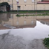 Savona, il parcheggio di Villa Pizzardi in via Nizza allagato e per metà inutilizzabile