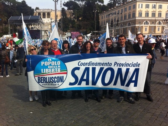 Il PDL savonese durante la manifestazione a Roma del 23 marzo