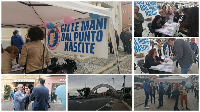 Il comitato &quot;Nascere a Pietra&quot; ancora in piazza per rilanciare l'appello: &quot;Santa Corona sede opportuna per un Punto Nascite&quot; (FOTO e VIDEO)