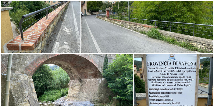 Il ponte di Eze dopo i lavori e in alcune foto dell'archivio di caliceligure.org di Angelo Tortarolo