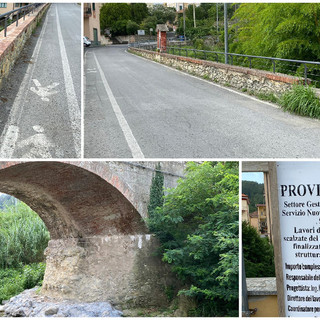 Il ponte di Eze dopo i lavori e in alcune foto dell'archivio di caliceligure.org di Angelo Tortarolo