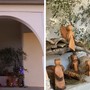 Un presepe in legno realizzato dai residenti sui gradoni della chiesa di Marmoreo