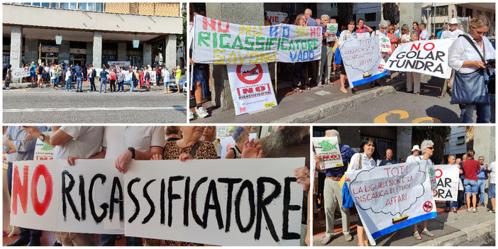 No al rigassificatore, il presidio a Savona e la protesta contro Toti: &quot;Buffone&quot; (FOTO e VIDEO)