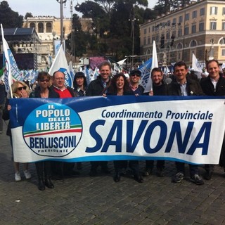 Il PDL savonese durante la manifestazione a Roma del 23 marzo