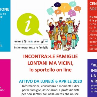 Albenga: dal 6 aprile al via &quot;Lontani ma vicini, lo sportello on line', il progetto dell'Associazione Immaginafamiglie APS