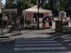 Il gazebo per la raccolta firme contro il forno crematorio a Leca d'Albenga