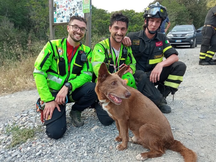 Si perde nei boschi del finalese, salvato da Soccorso Alpino e vigili del fuoco: la storia a lieto fine di Noè (FOTO)