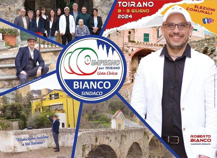 Elezioni '24: il candidato sindaco Roberto Bianco guida la lista &quot;Impegno per Toirano&quot;