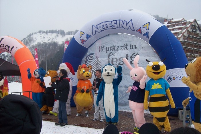 Le mascotte presenti al raduno nazionale