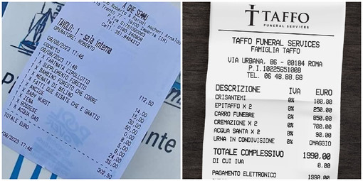 Dopo i 2 euro per il piattino condivisione gli scontrini ironici &quot;alla ligure&quot; si moltiplicano sui social