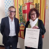 Albenga, Cav. Anna Camoirano incontra il sindaco Tomatis: nel 2020, fece attraccare la Costa Luminosa a Savona per curare i malati Covid