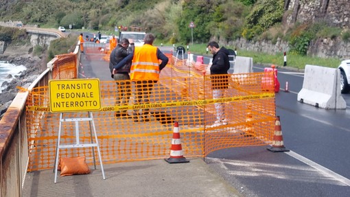 Cedimento stradale sull'Aurelia a Celle, scatta il sopralluogo di Anas (FOTO e VIDEO)