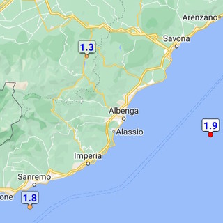 Attività sismica: scossa di magnitudo 1.9 al largo di Albenga