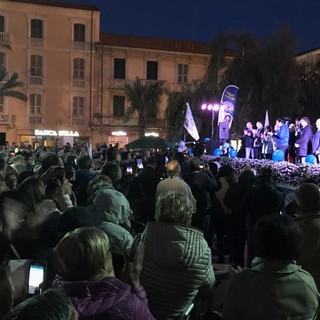 Matteo Salvini arriva ad Albenga per sostenere la candidatura a sindaco di Gerolamo Calleri