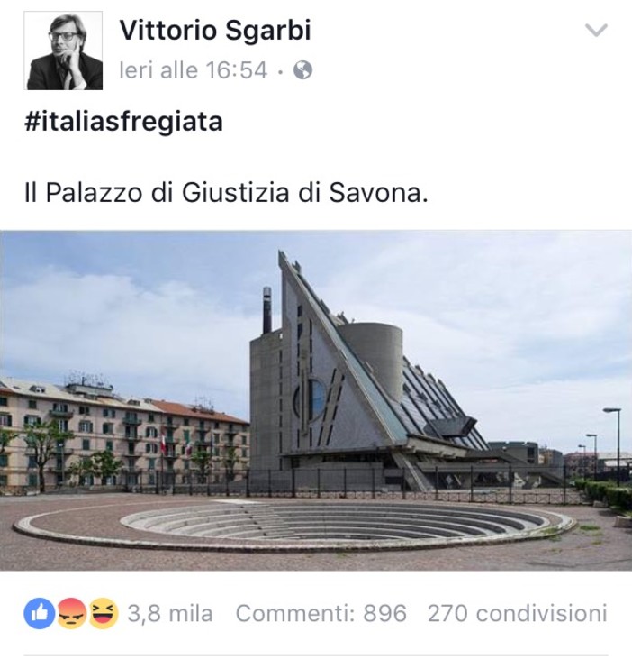 Vittorio Sgarbi &quot;prende di mira&quot; il Tribunale di Savona