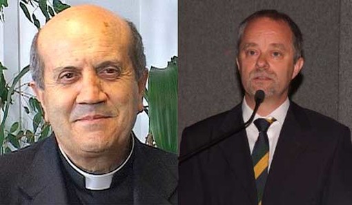 Monsignor Domenico Sigalini (a sx) e il teologo Marco Vergottini (a dx)