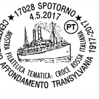 Spotorno: annullo filatelico per il centenario dell'affondamento del Transylvania