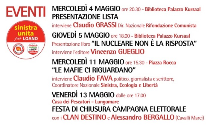 Eventi presentati da &quot;Sinistra unita per Loano&quot;