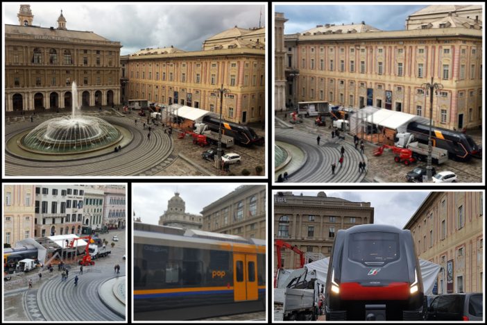 Arrivano i nuovi treni pop e rock in piazza De Ferrari a Genova