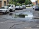 Albenga, tubo rotto in via Ugo la Malfa: strada allagata (FOTO)