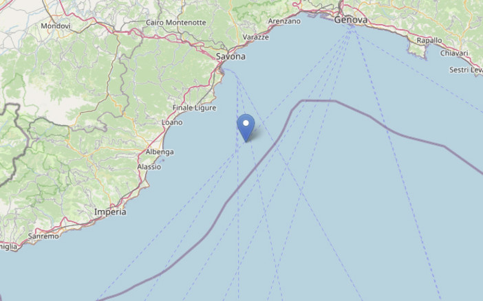 Lieve scossa di terremoto 16 km al largo di Capo Noli: magnitudo 2,9