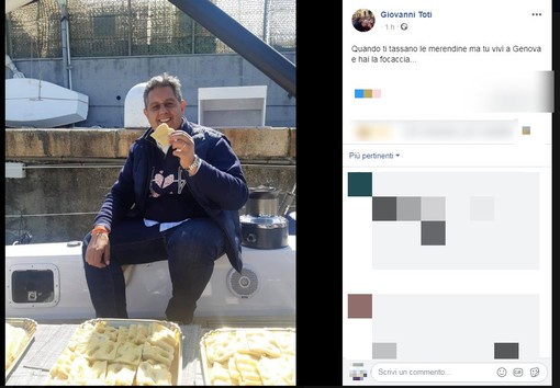 La &quot;frecciata&quot; di Toti al Conte-bis: &quot;Che tassino le merendine, noi liguri abbiamo la focaccia&quot;