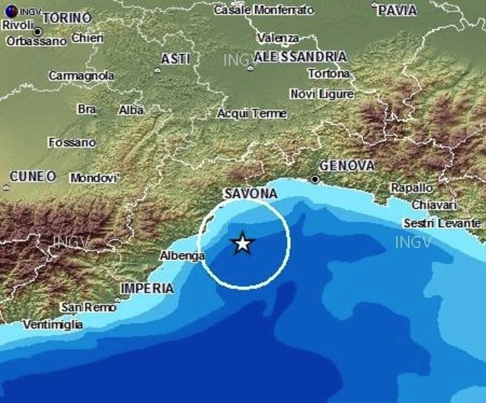 Lieve scossa terremoto in mare davanti a Finale Ligure